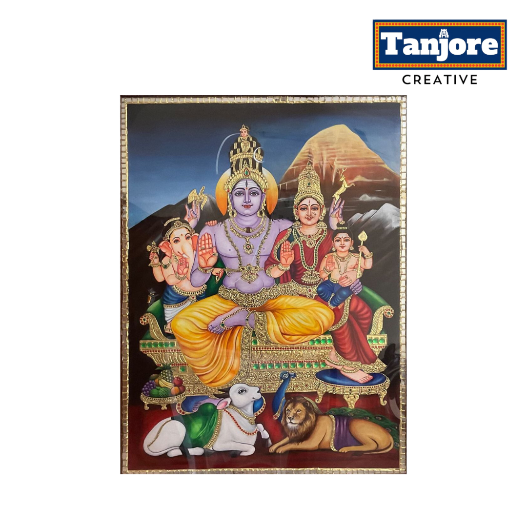 TANJORE PAINTING SHIVA FAMILY