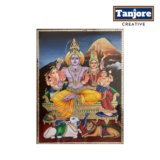 TANJORE PAINTING SHIVA FAMILY