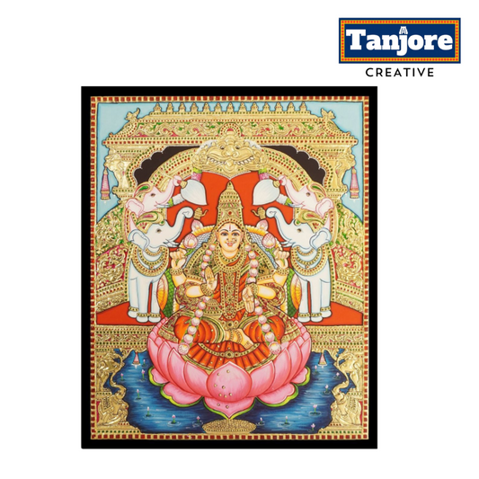 Tanjore Painting: Gaja Lakshmi