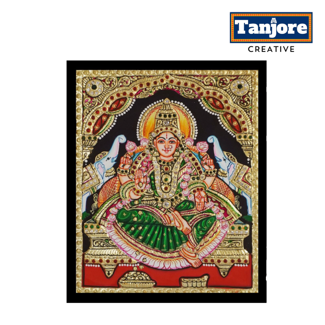 Tanjore Painting: Gaja Lakshmi