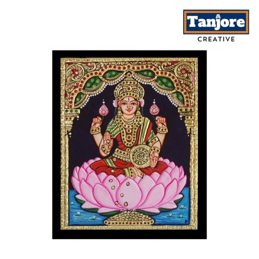 Tanjore Painting: Lotus Lakshmi