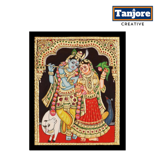 Tanjore Painting: Radha Krishna – Divine Love in Art