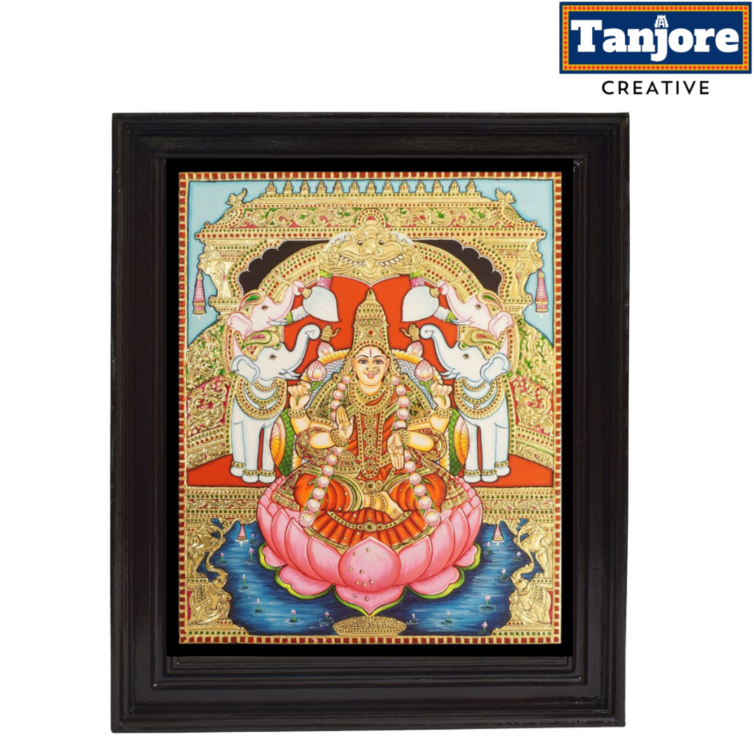 Tanjore Painting: Gaja Lakshmi