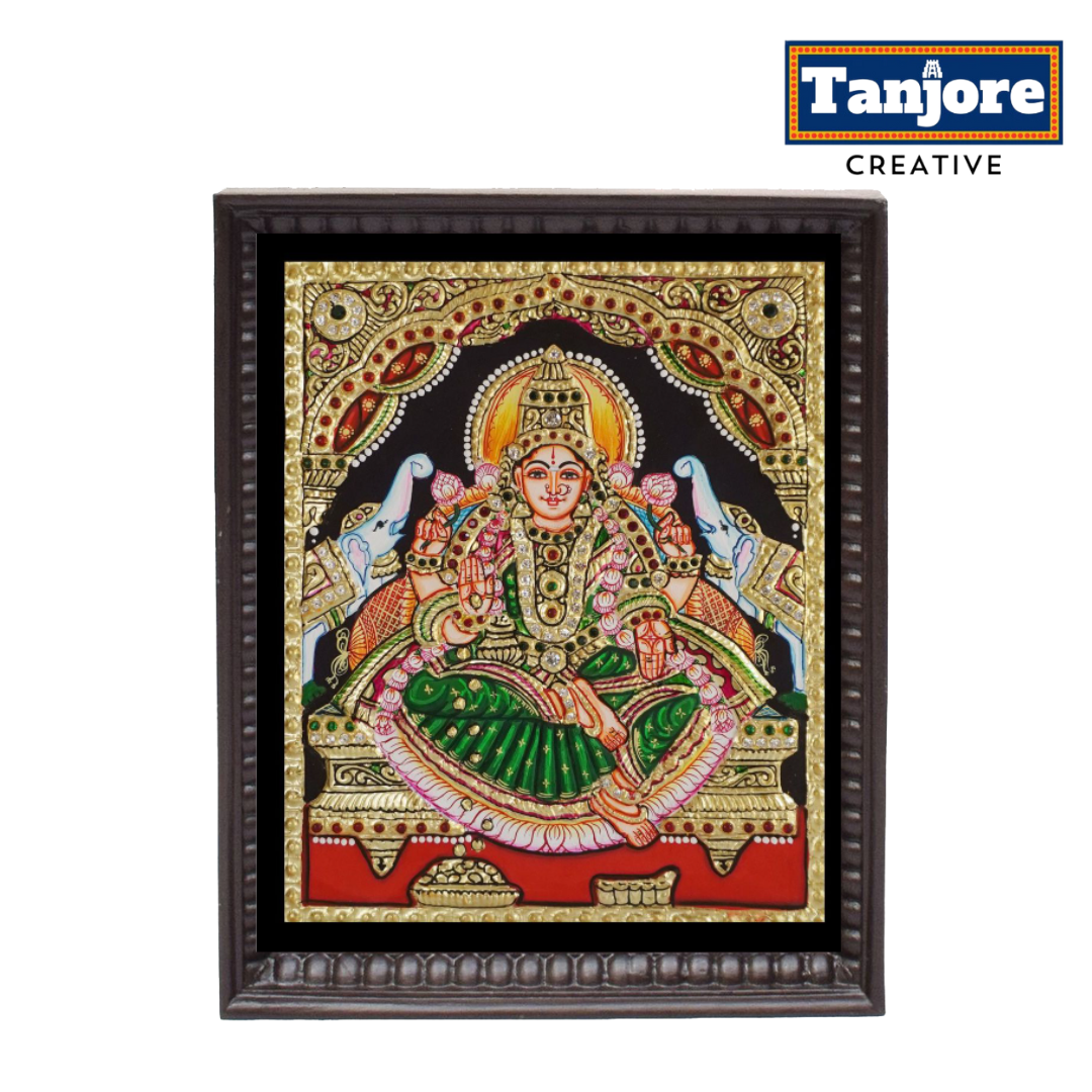 Tanjore Painting: Gaja Lakshmi