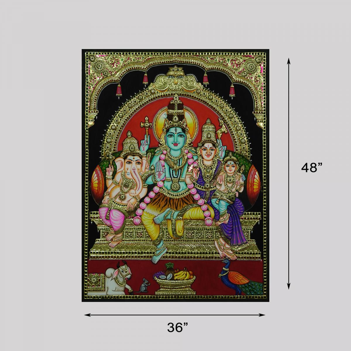 TANJORE PAINTING SHIVA FAMILY