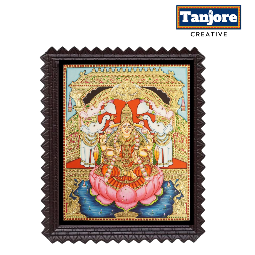 Tanjore Painting: Gaja Lakshmi