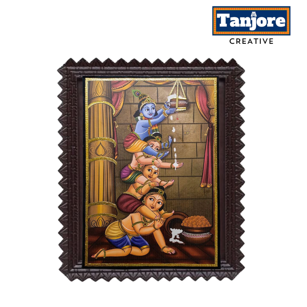 TANJORE PAINTING BUTTER KRISHNA