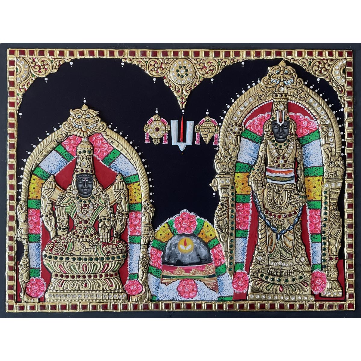 TANJORE PAINTING BALAJI SIDE LAKSHMI