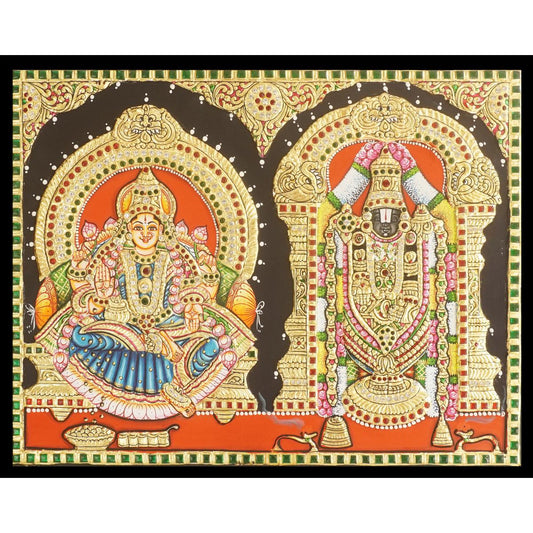 TANJORE PAINTING BALAJI SIDE LAKSHMI