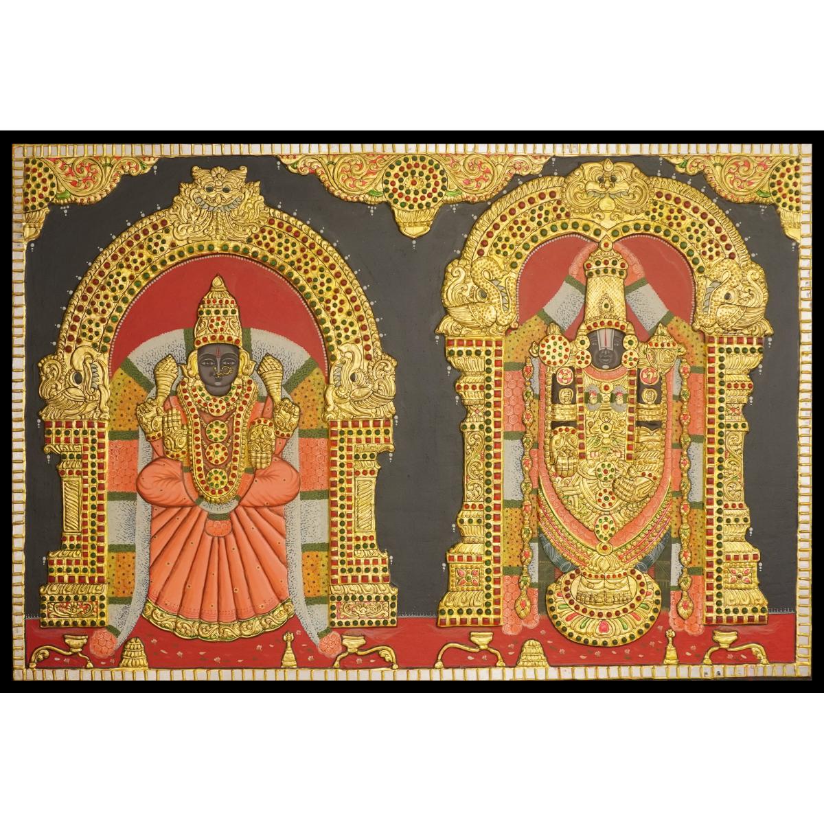 TANJORE PAINTING BALAJI SIDE PADMAVATHI AQ