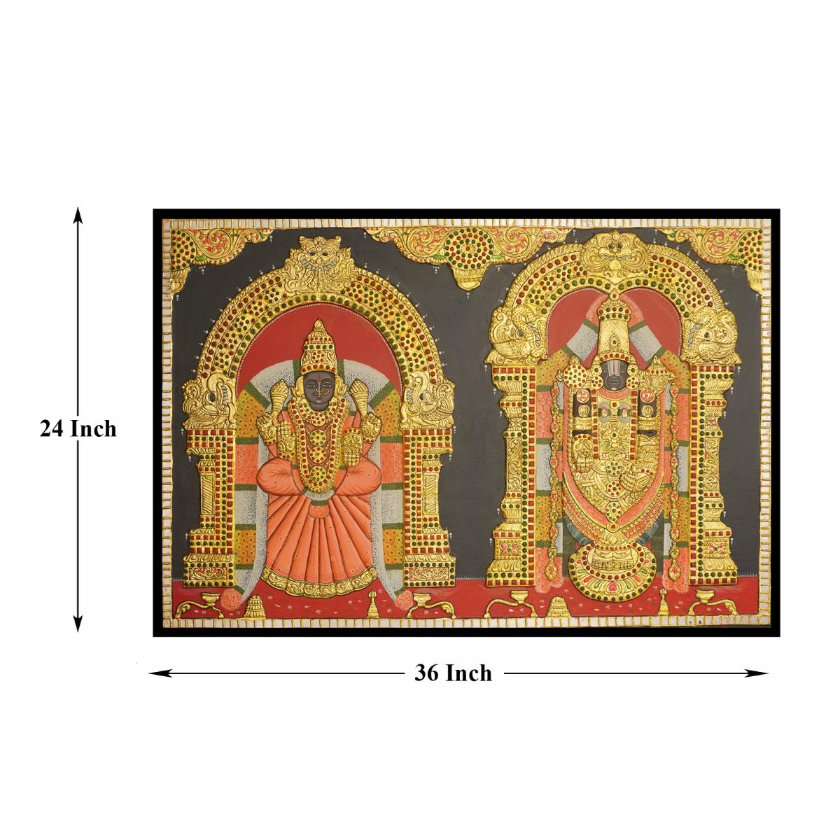 TANJORE PAINTING BALAJI SIDE PADMAVATHI AQ