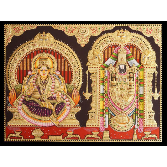 TANJORE PAINTING BALAJI SIDE PADMAVATHI AQ