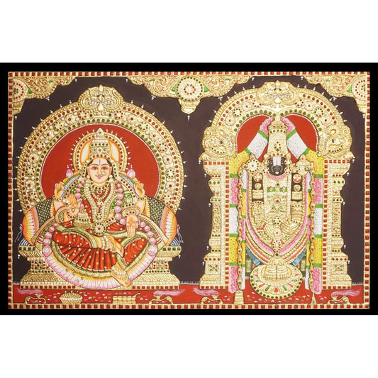 TANJORE PAINTING BALAJI SIDE LAKSHMI