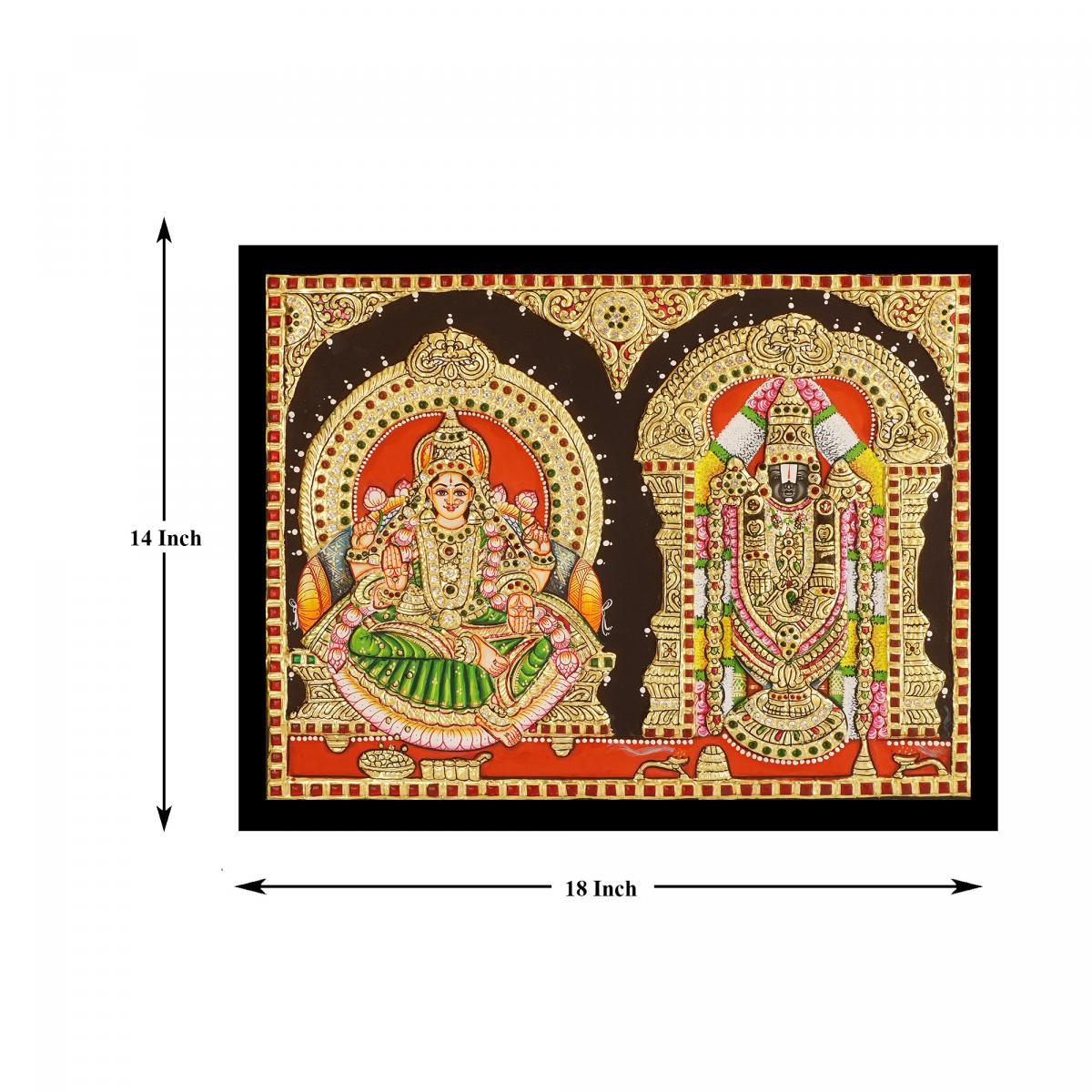 TANJORE PAINTING BALAJI SIDE LAKSHMI