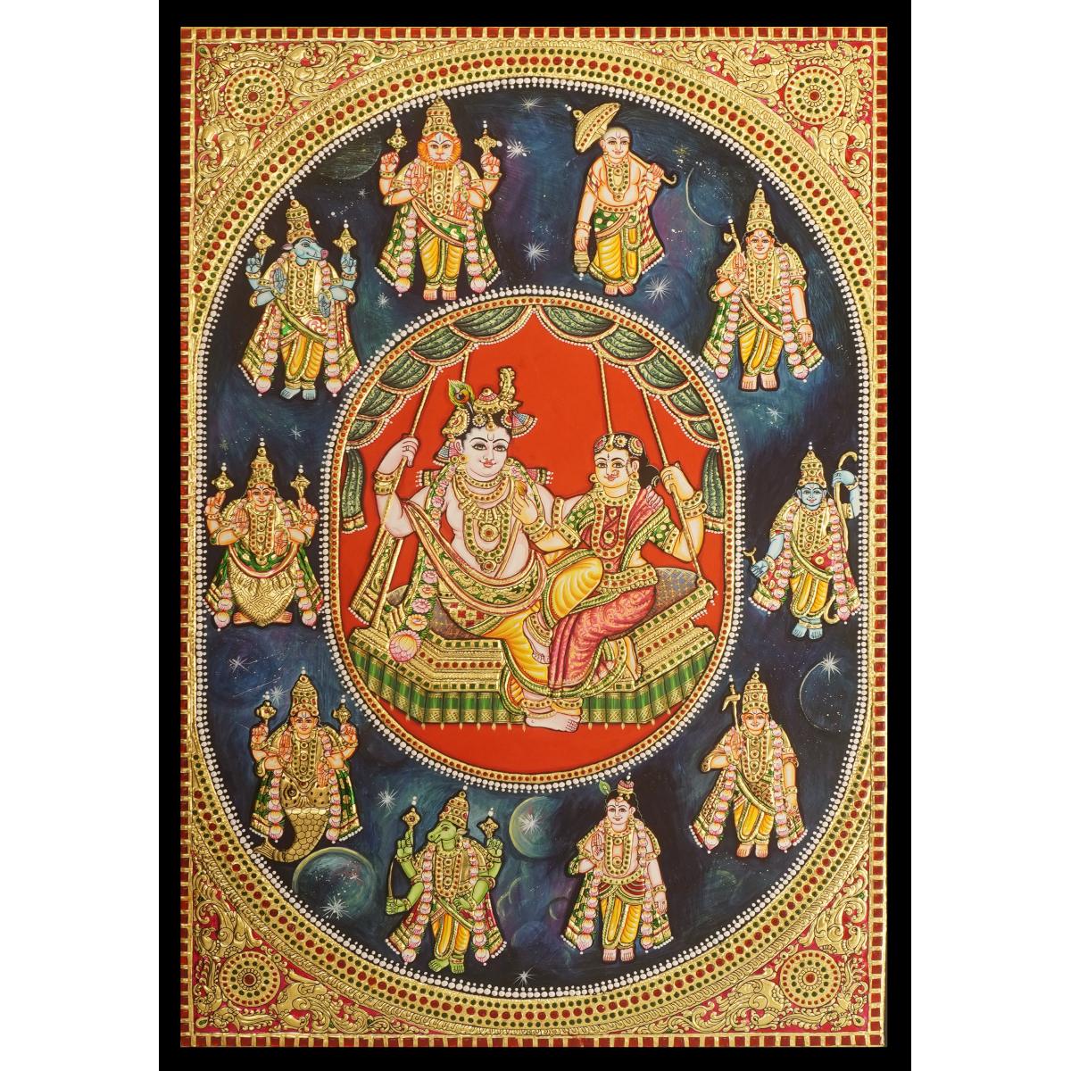 TANJORE PAINTING DASAVATHARAM PANEL