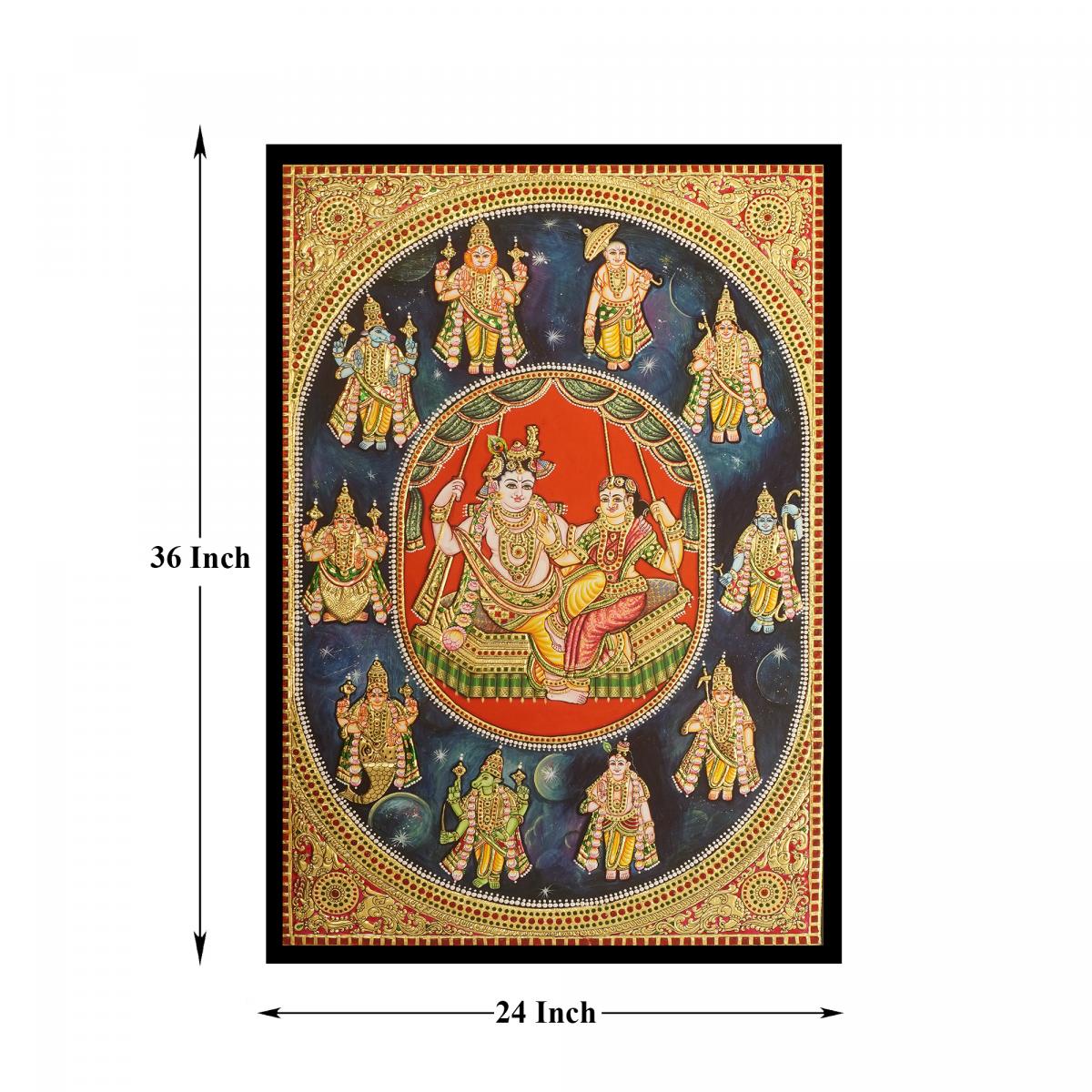 TANJORE PAINTING DASAVATHARAM PANEL