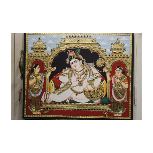 Lord Krishna In Mantap Tanjore Painting