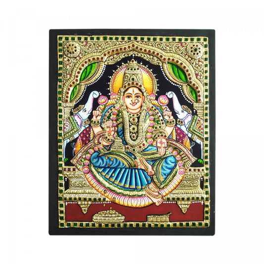 TANJORE PAINTING GAJA LAKSHMI 3D EMBOSSED