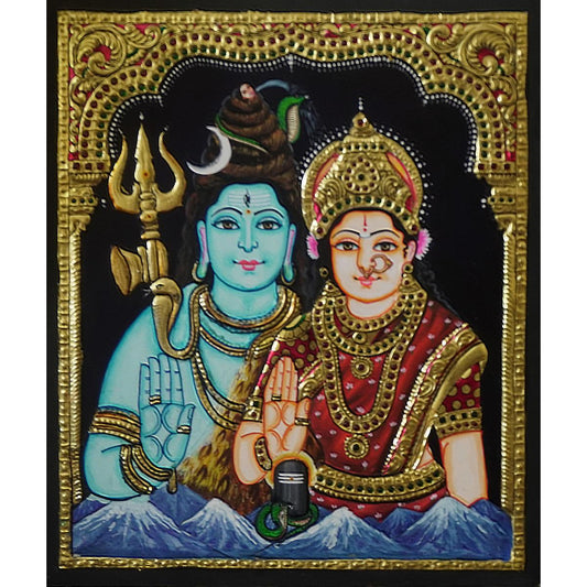 TANJORE PAINTING SHIVA PARVATHI