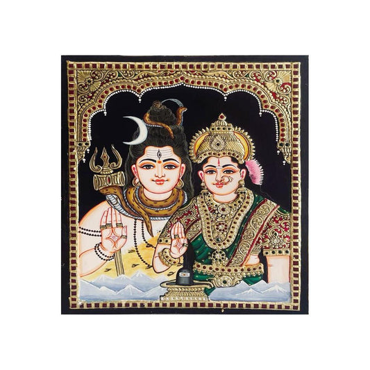 TANJORE PAINTING SHIVA PARVATHI