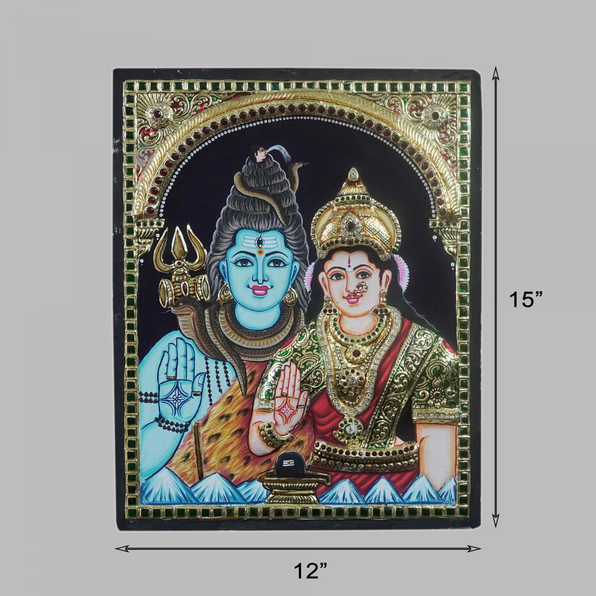 Tanjore painting shiva PARVATHY