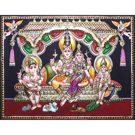 TANJORE PAINTING SHIVA FAMILY