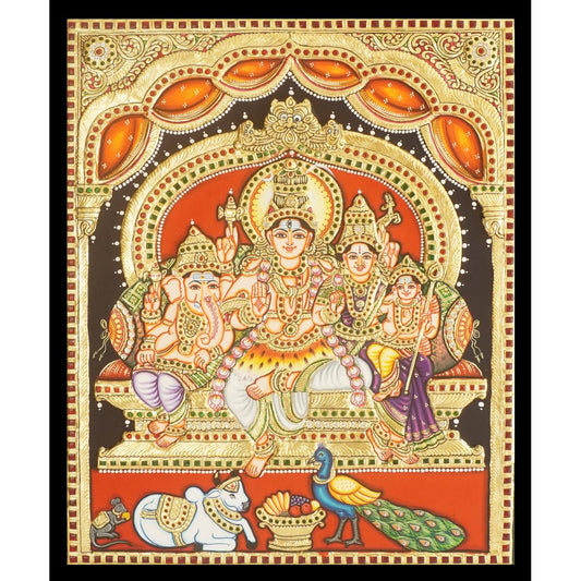 TANJORE PAINTING SHIVA FAMILY