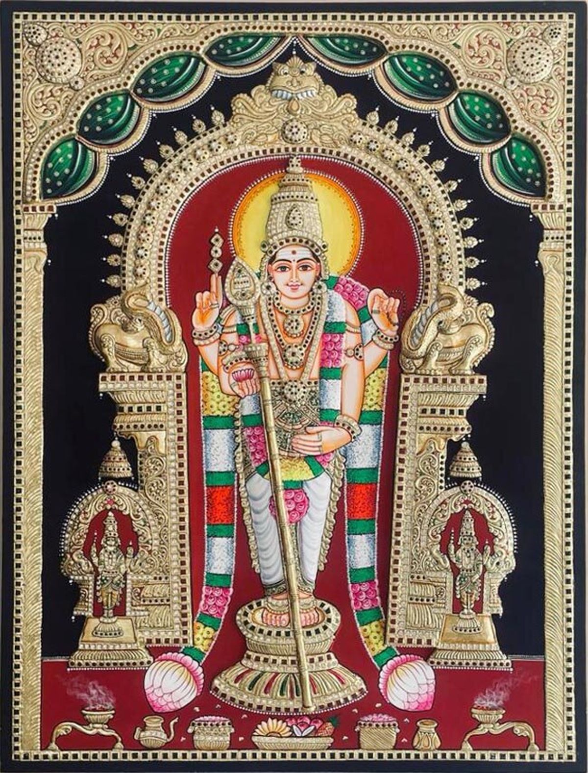 TANJORE PAINTING THIRUCHENDUR MURUGAN