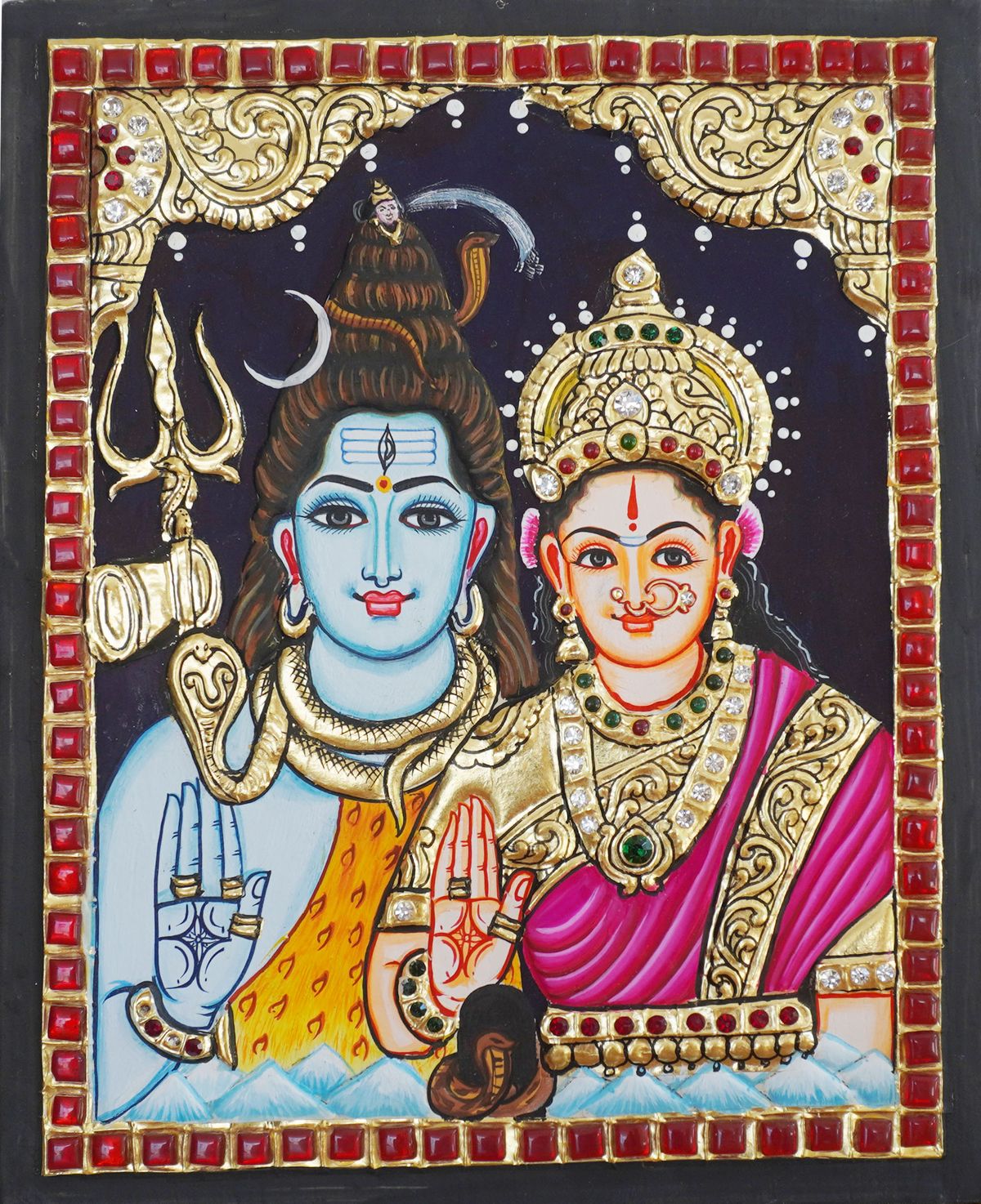 TANJORE PAINTING SHIVA PARVATHI