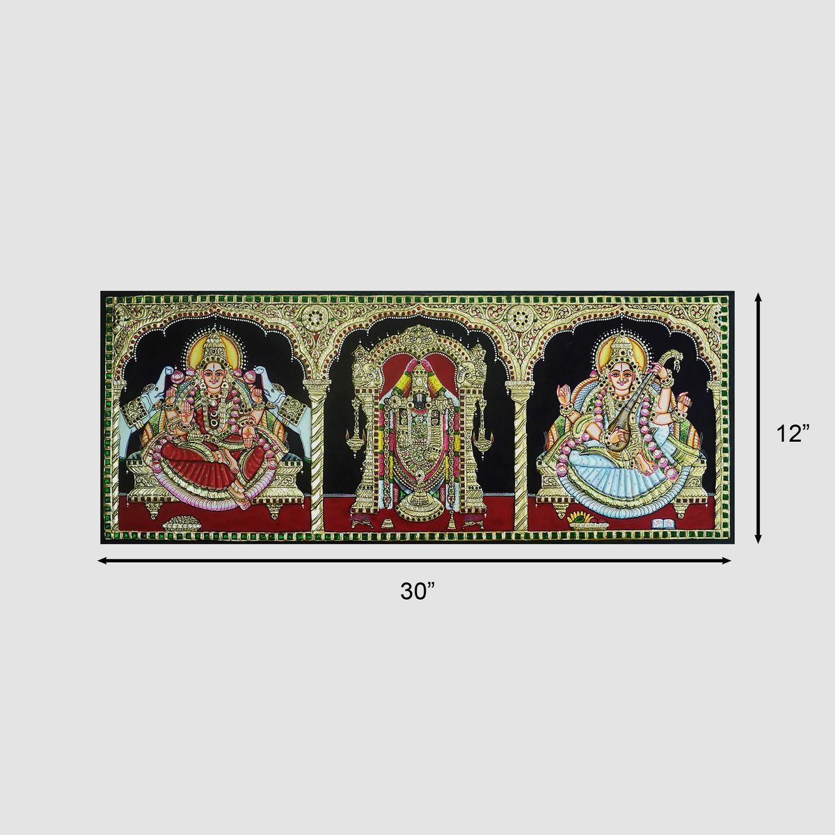 TANJORE PAINTING LAKSHMI BALAJI SARASWATHI