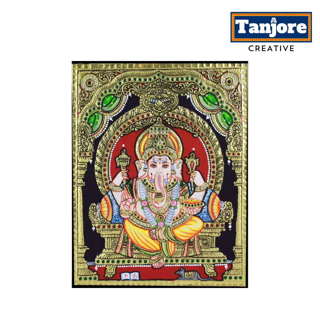 TANJORE PAINTING MANTAP GANESHA