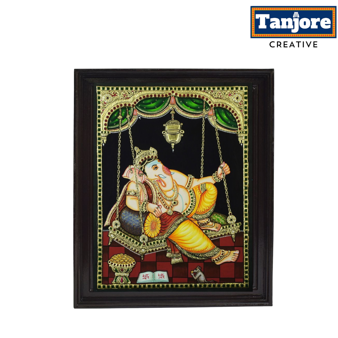 TANJORE PAINTING SWING GANESHA