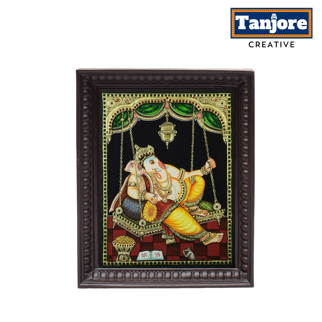 TANJORE PAINTING SWING GANESHA