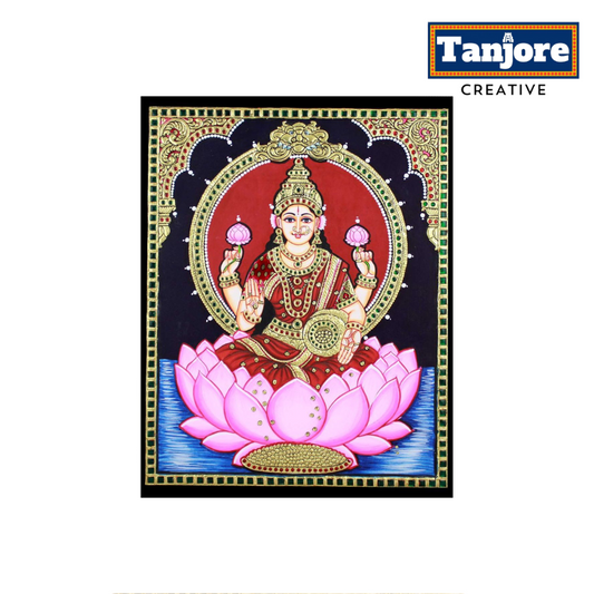 TANJORE PAINTING LOTUS LAKSHMI