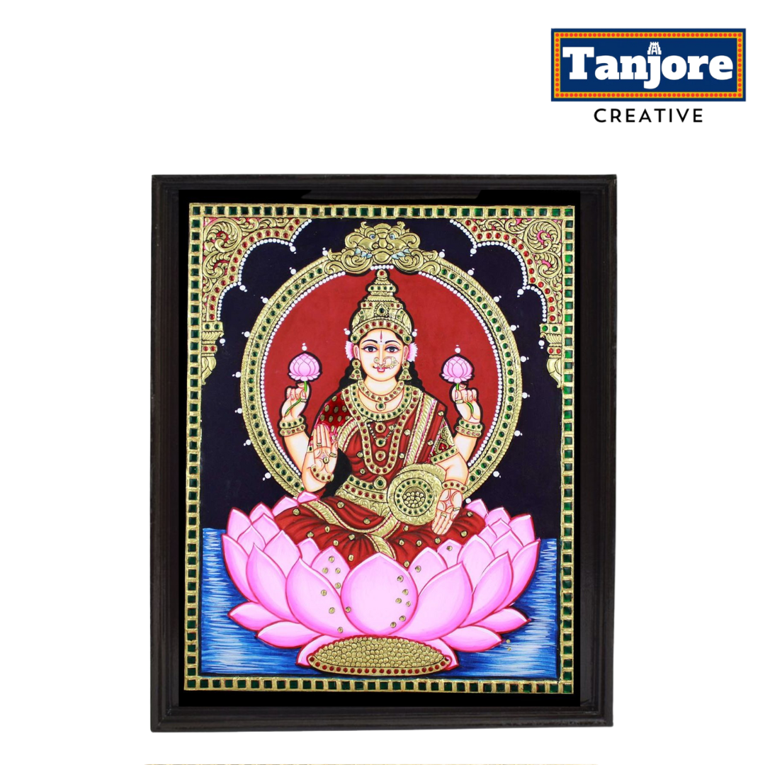 TANJORE PAINTING LOTUS LAKSHMI