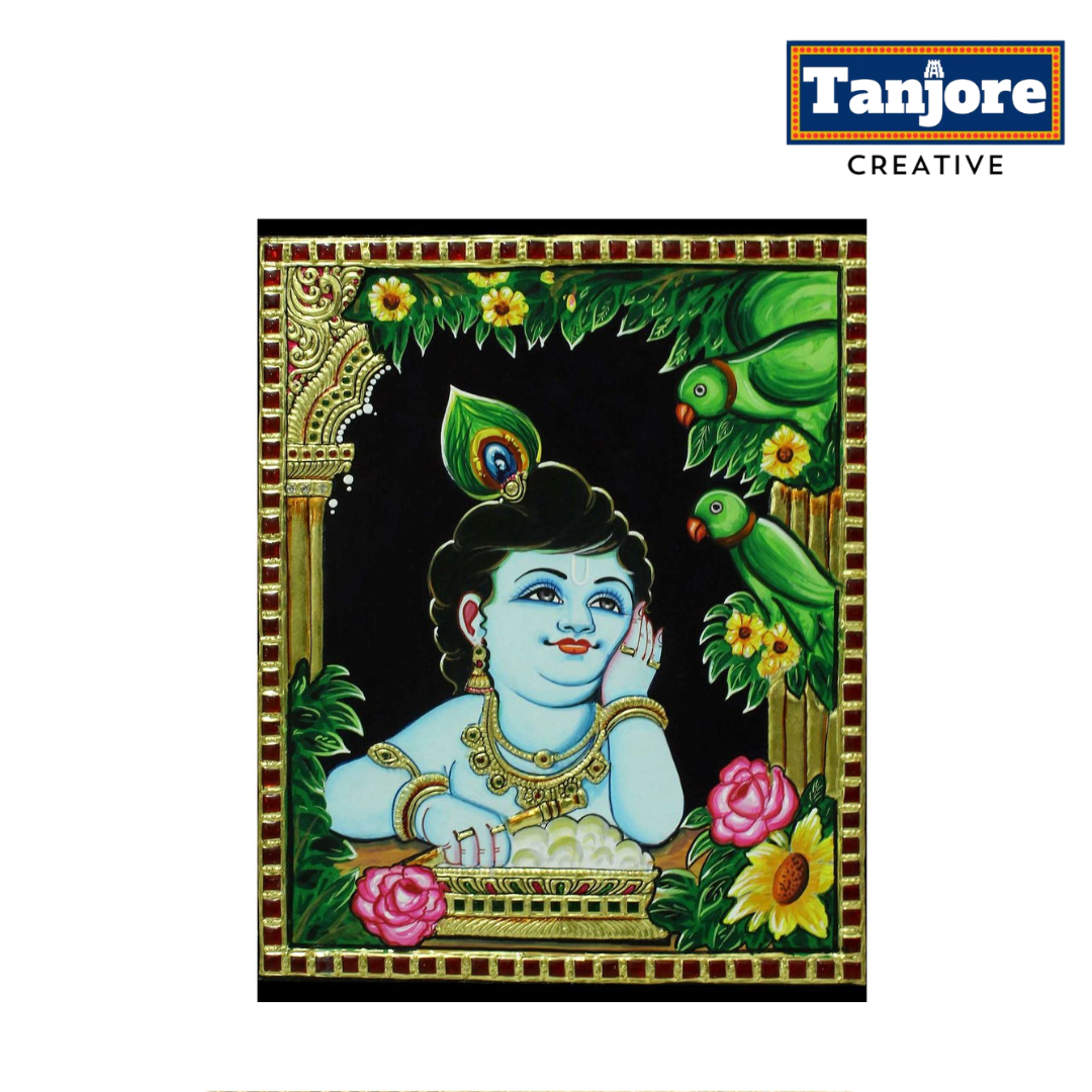 TANJORE PAINTING BABY KRISHNA