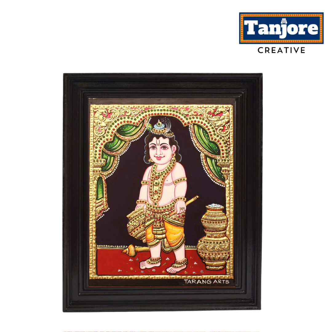 TANJORE PAINTING BUTTER KRISHNA