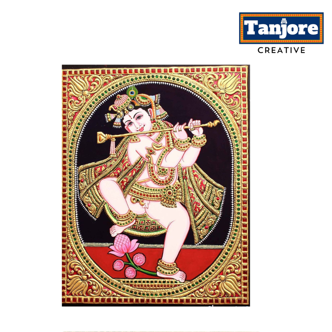 TANJORE PAINTING DANCING KRISHNA