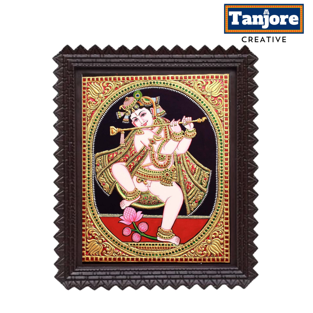 TANJORE PAINTING DANCING KRISHNA