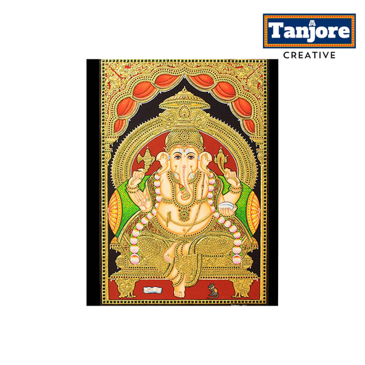 TANJORE PAINTING YELLOW DHOTHI GANESHA