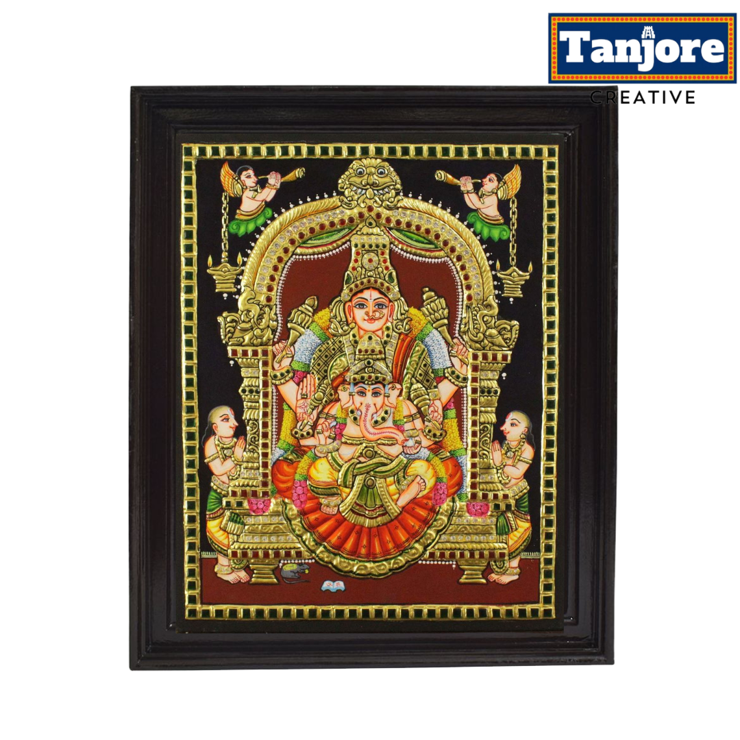 TANJORE PAINTING PARVATHI BALA GANESHA