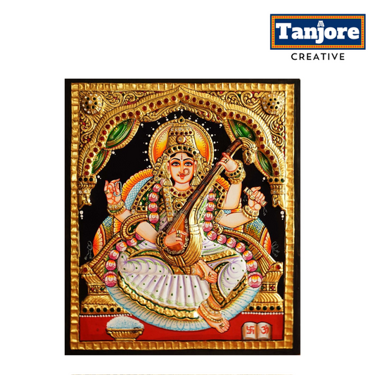 TANJORE PAINITNG SARASWATHI EMB