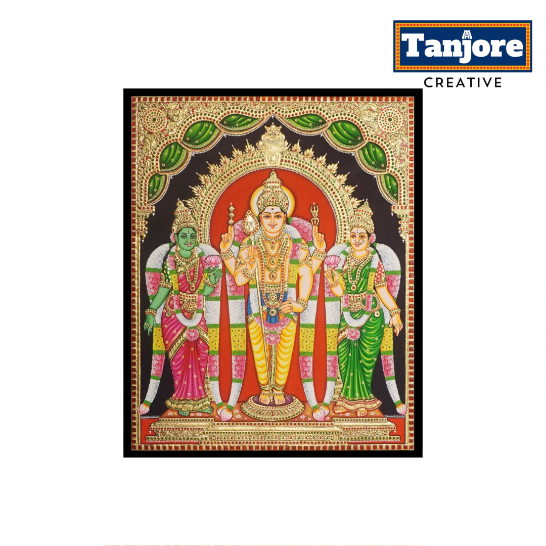 TANJORE PAINTING MURUGAN VALLI DEVAYANI