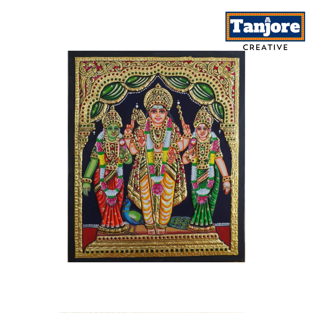 TANJORE PAINTING MURUGAN VALLI DEVAYANI