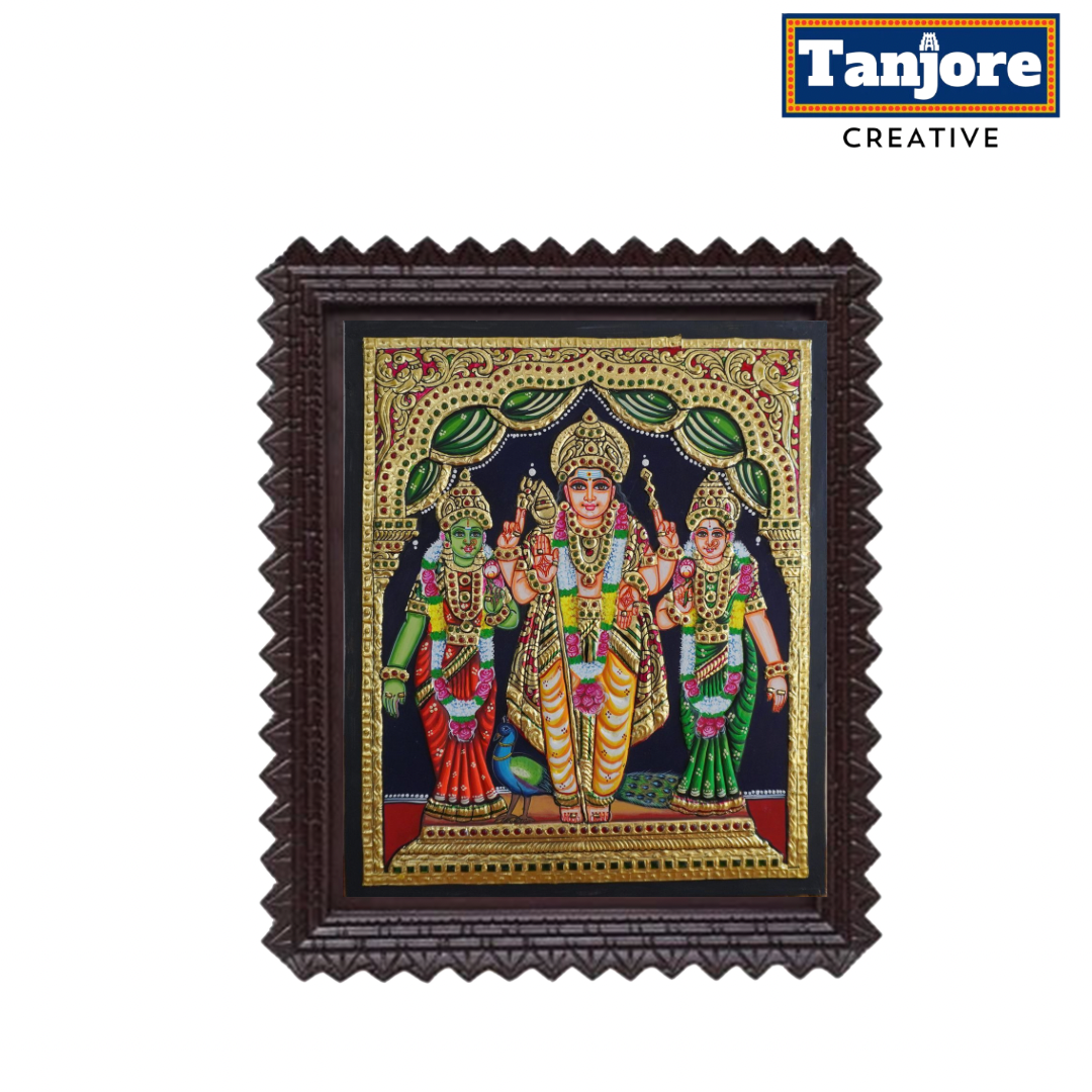 TANJORE PAINTING MURUGAN VALLI DEVAYANI