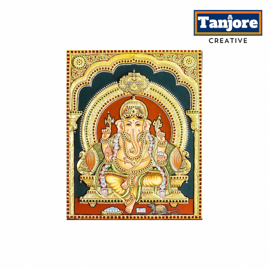 TANJORE PAINTING YELLOW DHOTHI GANESHA