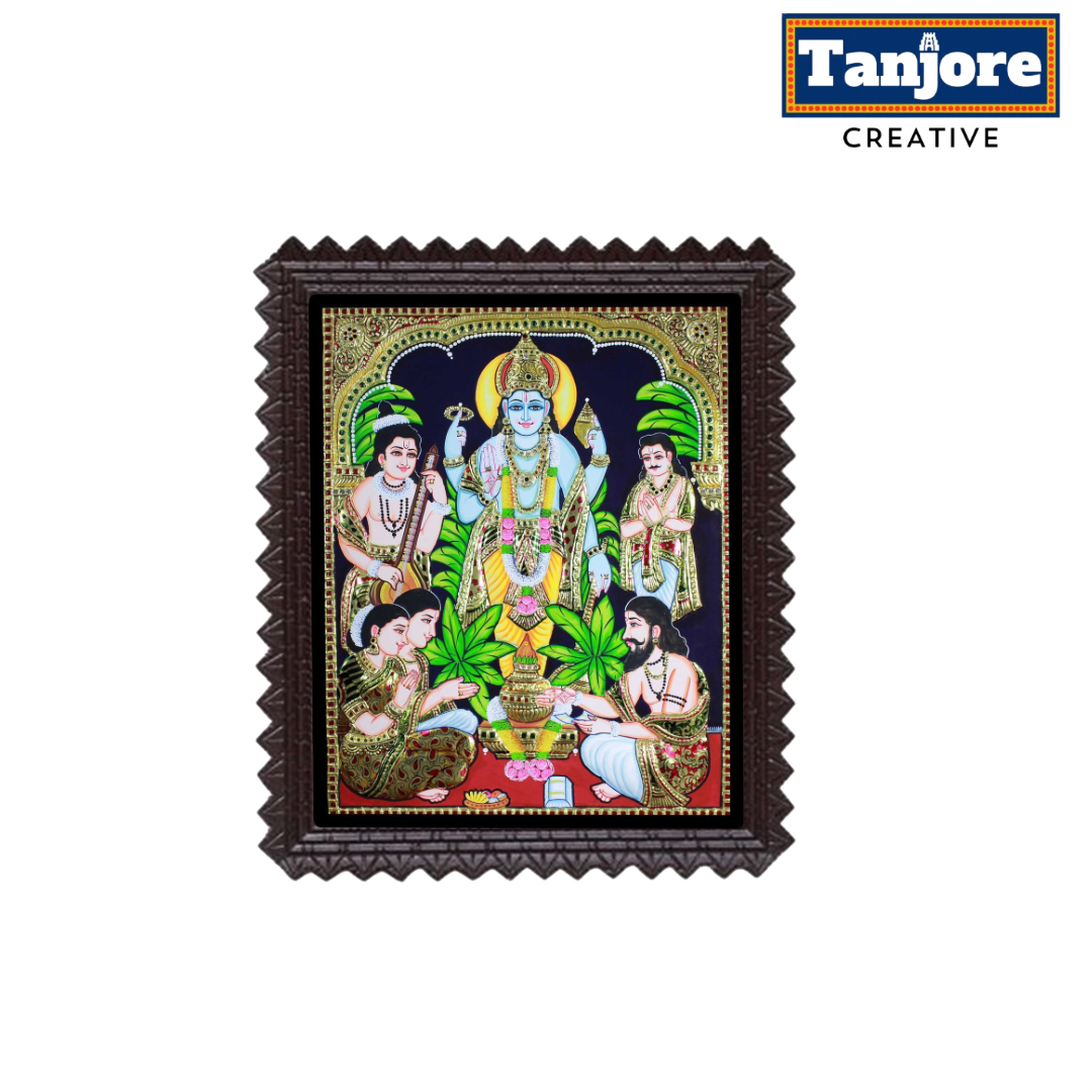 TANJORE PAINTING SATHYANARAYANA EMB