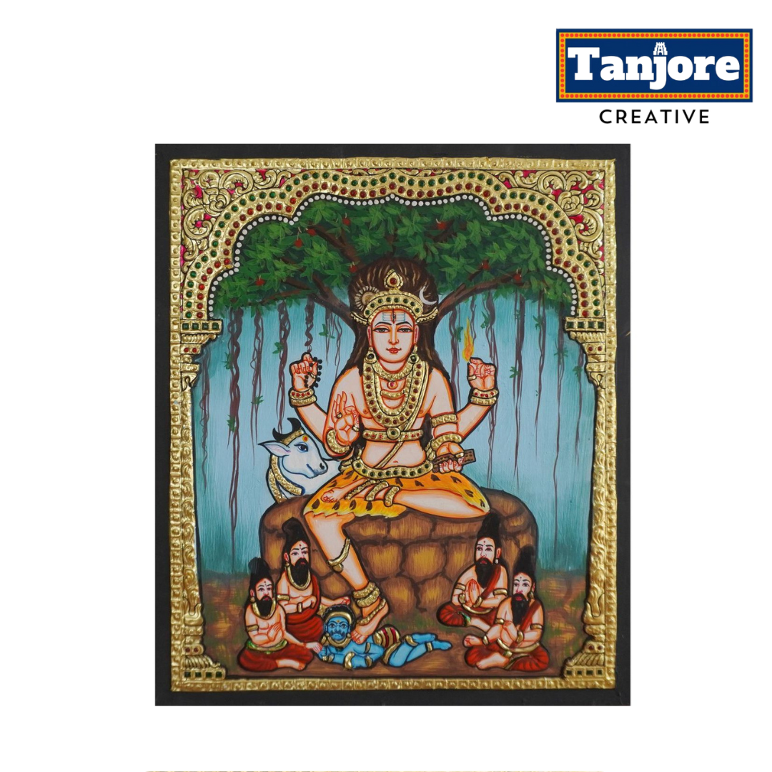 TANJORE PAINTING DAKSHINAMURTHY SITTING