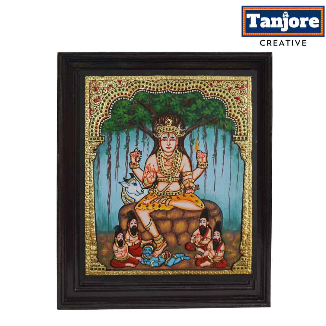 TANJORE PAINTING DAKSHINAMURTHY SITTING