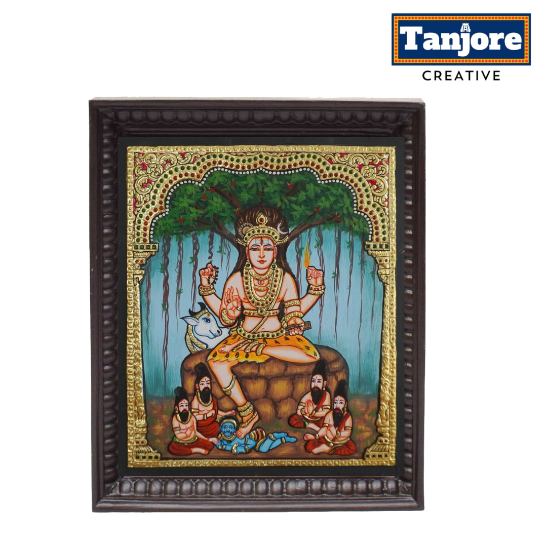 TANJORE PAINTING DAKSHINAMURTHY SITTING